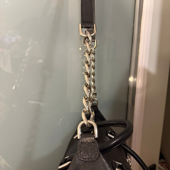 Women's Michael Kors Black Silver Studded Satchel One Size - Picture 11 of 14